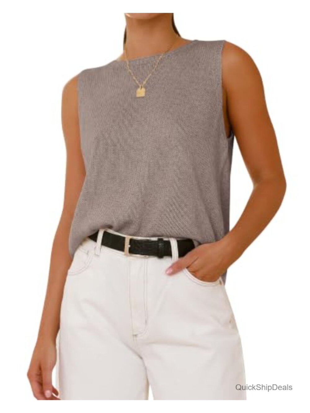 Sleeveless Knit Sweater Vest Tank Top Women's Summer Layering